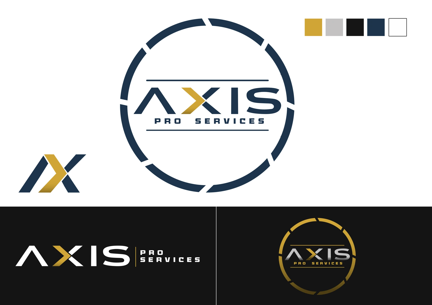 Axis Pro Services: Logo variations and colour palette
