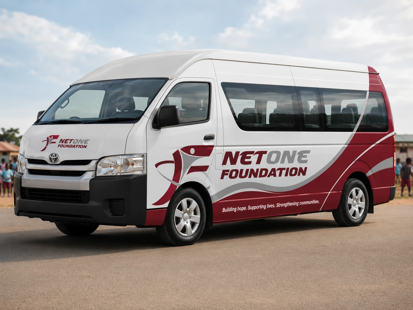 NetOne Foundation Vehicle Branding: NetOne Foundation vehicle branding mockup